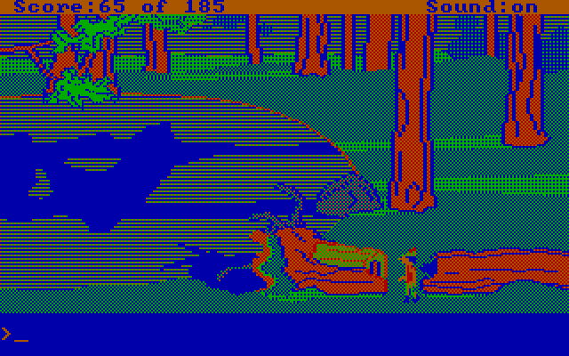 King's Quest II: Romancing the Throne IBM PC/Compatibles Screenshot: Objects are often hidden; anything anywhere in this scene?