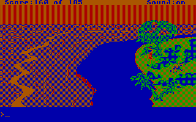King's Quest II: Romancing the Throne IBM PC/Compatibles Screenshot: Arrived on a new shore.