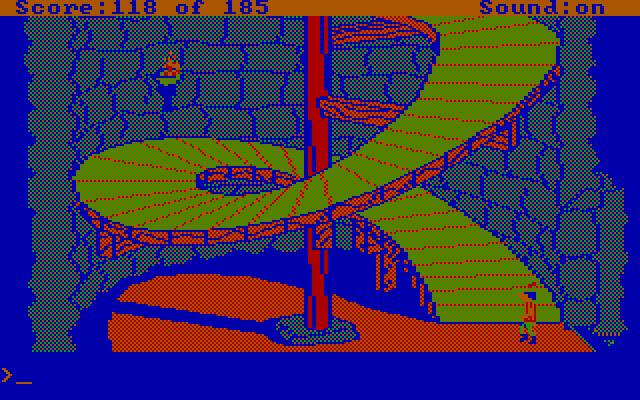 King's Quest II: Romancing the Throne IBM PC/Compatibles Screenshot: Where do these stairs go I wonder?