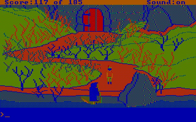 King's Quest II: Romancing the Throne IBM PC/Compatibles Screenshot: Be careful in this thorn maze.