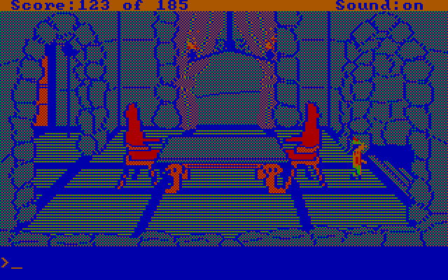 King's Quest II: Romancing the Throne IBM PC/Compatibles Screenshot: About to head downstairs...