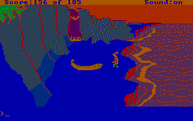 King's Quest II: Romancing the Throne IBM PC/Compatibles Screenshot: Caught a giant fish.