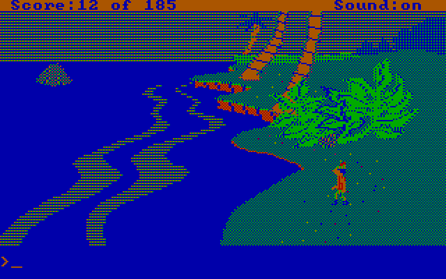 King's Quest II: Romancing the Throne IBM PC/Compatibles Screenshot: Exploring the ocean...