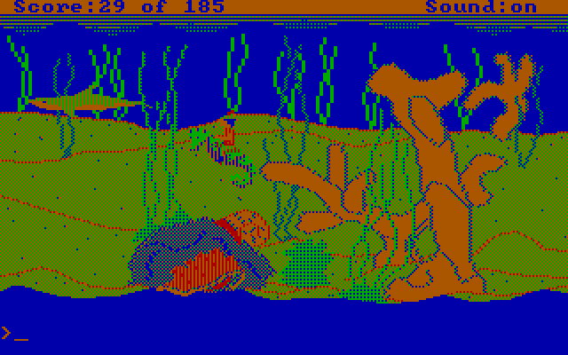 King's Quest II: Romancing the Throne IBM PC/Compatibles Screenshot: The ride continues...watch out for sharks!