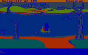 King's Quest II: Romancing the Throne for IBM PC/Compatibles - Riding a boat across the river