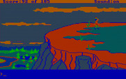 King's Quest II: Romancing the Throne for IBM PC/Compatibles - The magic carpet lands you on the top of a cliff...