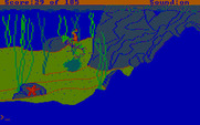 King's Quest II: Romancing the Throne for IBM PC/Compatibles - Riding a seahorse underwater...