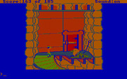 King's Quest II: Romancing the Throne for IBM PC/Compatibles - A hungry lion guards the door.