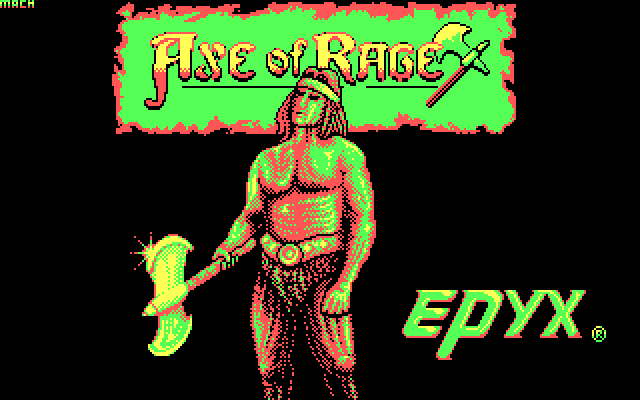 Axe of Rage IBM PC/Compatibles Screenshot: Title screen (North American version).