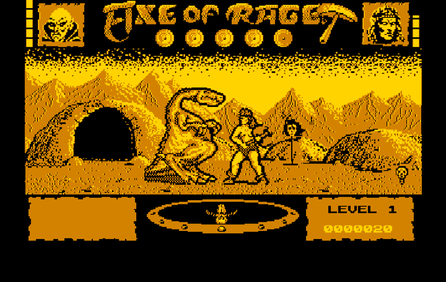 Axe of Rage IBM PC/Compatibles Screenshot: Fighting a very large opponent.