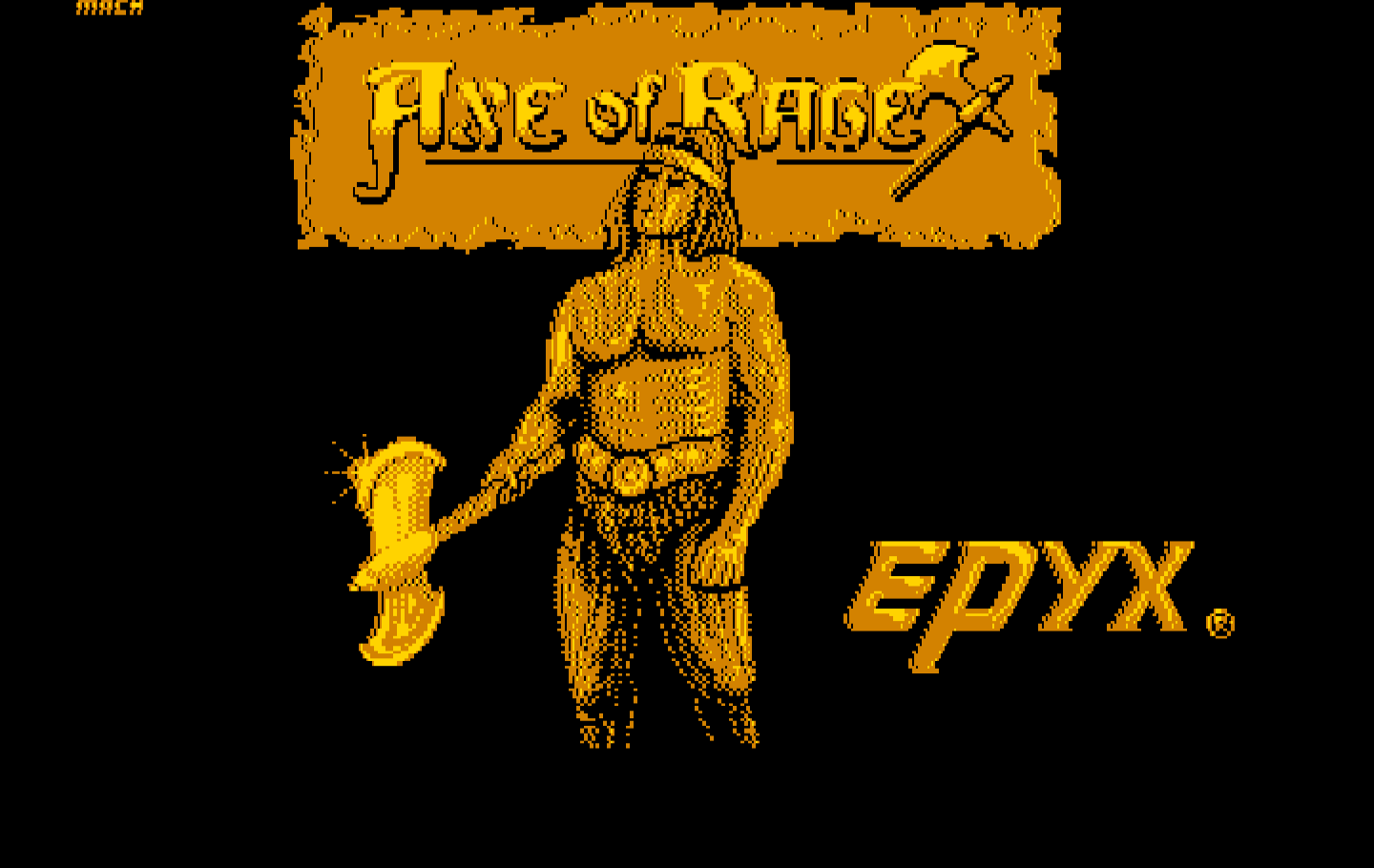 Axe of Rage IBM PC/Compatibles Screenshot: Title screen (North American version).
