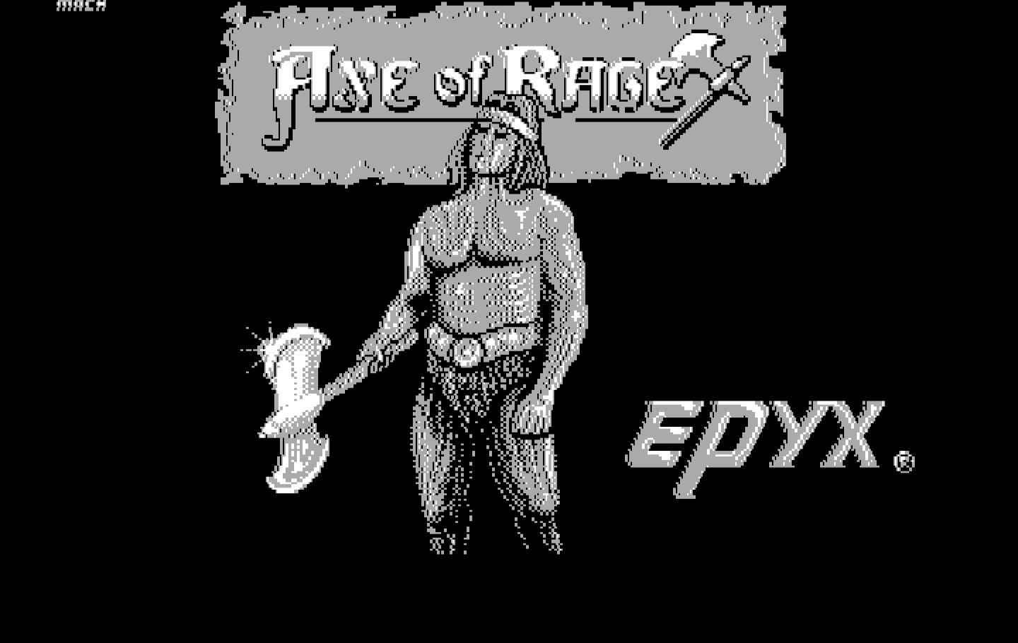 Axe of Rage IBM PC/Compatibles Screenshot: Title screen (North American version).