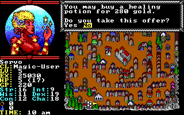 Hillsfar IBM PC/Compatibles Screenshot: Buy a healing potion?
