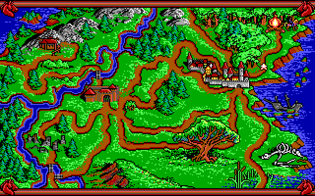 Hillsfar IBM PC/Compatibles Screenshot: The world map view.