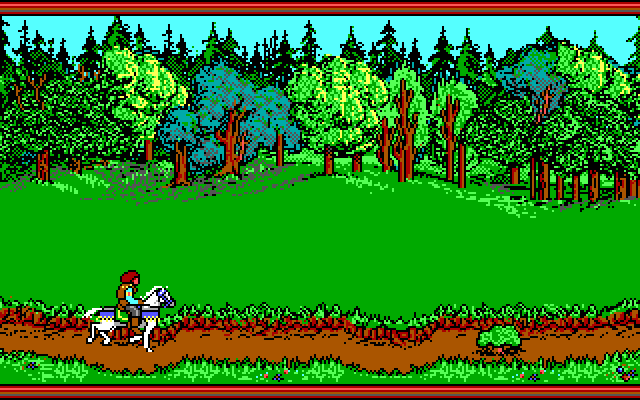 Hillsfar IBM PC/Compatibles Screenshot: Riding to Hillsfar...