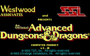 Hillsfar for IBM PC/Compatibles - Advanced Dungeons & Dragons logo screen.