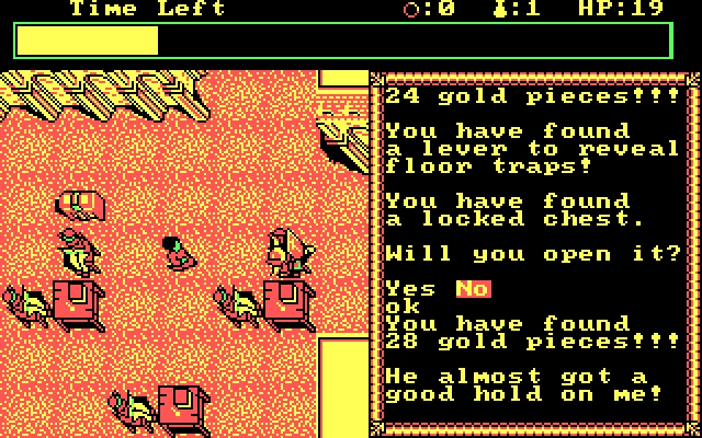 Hillsfar IBM PC/Compatibles Screenshot: Almost out of time, and a guard found me!