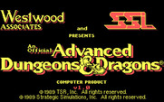 Hillsfar for IBM PC/Compatibles - Advanced Dungeons & Dragons logo screen.