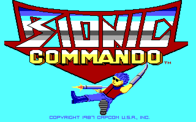 Bionic Commando IBM PC/Compatibles Screenshot: Title screen.