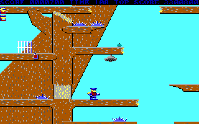 Bionic Commando IBM PC/Compatibles Screenshot: Make sure you avoid those spikes, they're deadly!