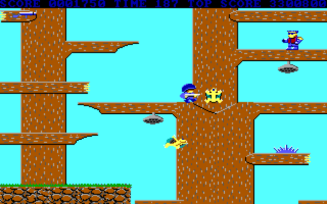 Bionic Commando IBM PC/Compatibles Screenshot: At a dead end in the upper right...or am I?