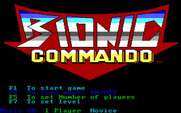 Bionic Commando for IBM PC/Compatibles - Main menu.