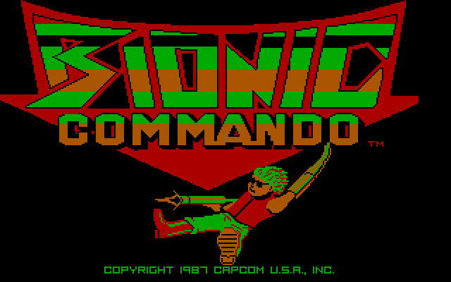 Bionic Commando IBM PC/Compatibles Screenshot: Title screen.