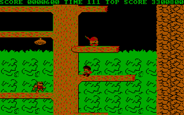 Bionic Commando IBM PC/Compatibles Screenshot: Lookout, a few enemies here!