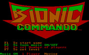 Bionic Commando for IBM PC/Compatibles - Main menu.