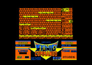 Bionic Commando for Amstrad CPC - A number of enemies and platforms appear in this area...