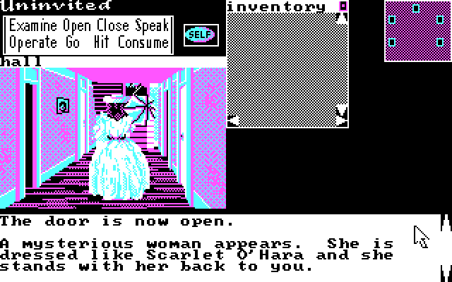 Uninvited IBM PC/Compatibles Screenshot: A mysterious woman appears.
