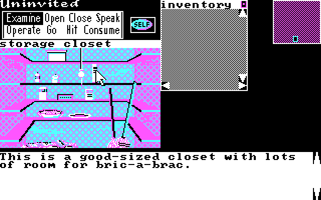 Uninvited IBM PC/Compatibles Screenshot: Anything in this closet?