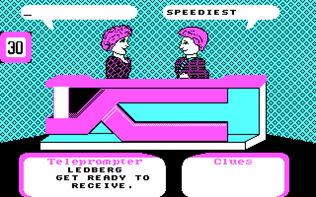 Super Password IBM PC/Compatibles Screenshot: Responding to the clue