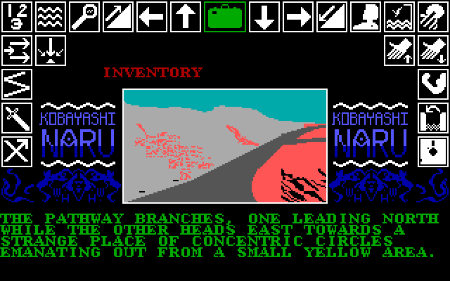 Kobyashi Naru IBM PC/Compatibles Screenshot: Following a path.