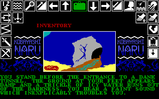Kobyashi Naru IBM PC/Compatibles Screenshot: At the entrance of a tunnel.