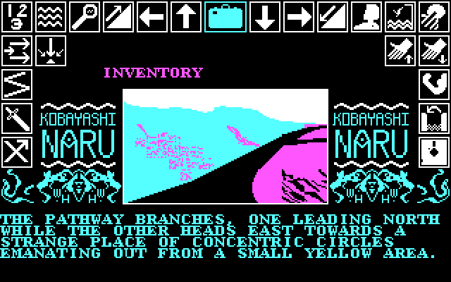 Kobyashi Naru IBM PC/Compatibles Screenshot: Following a path.