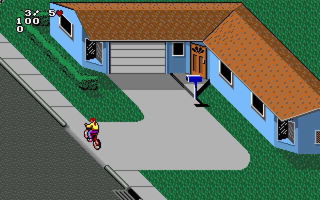 Paperboy 2 IBM PC/Compatibles Screenshot: Here's a subscriber house.