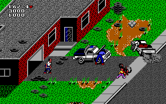 Paperboy 2 IBM PC/Compatibles Screenshot: Crash! I ran into a rogue tire.