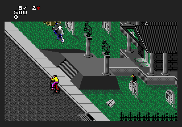 Paperboy 2 Amiga Screenshot: Another haunted house...