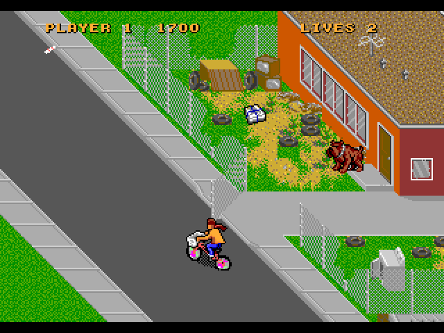 Paperboy 2 Sega Genesis / Mega Drive Screenshot: That dog looks mean!