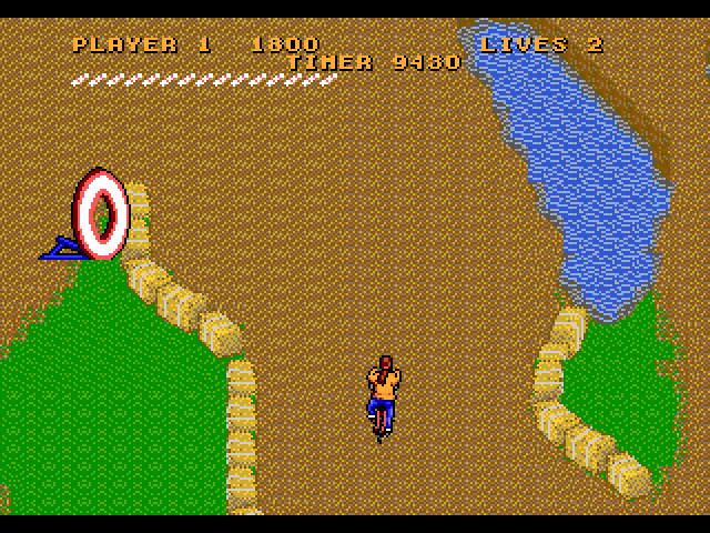 Paperboy 2 Sega Genesis / Mega Drive Screenshot: Starting the obstacle course...