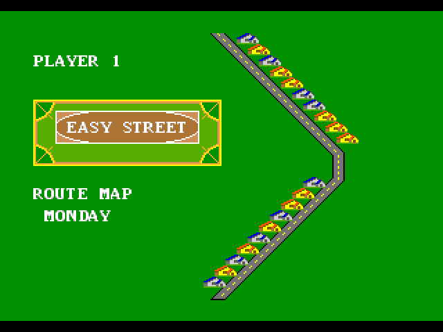 Paperboy 2 Sega Genesis / Mega Drive Screenshot: Here's my route map.