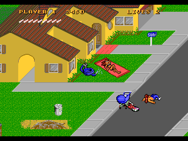 Paperboy 2 Sega Genesis / Mega Drive Screenshot: Oops, I crashed...