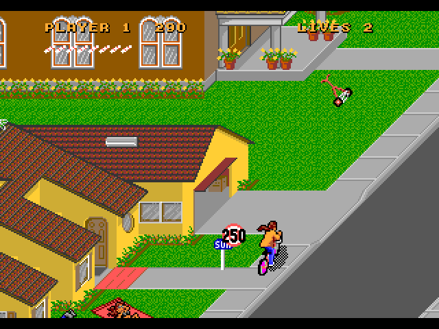 Paperboy 2 Sega Genesis / Mega Drive Screenshot: 250 points for delivering a newspaper!
