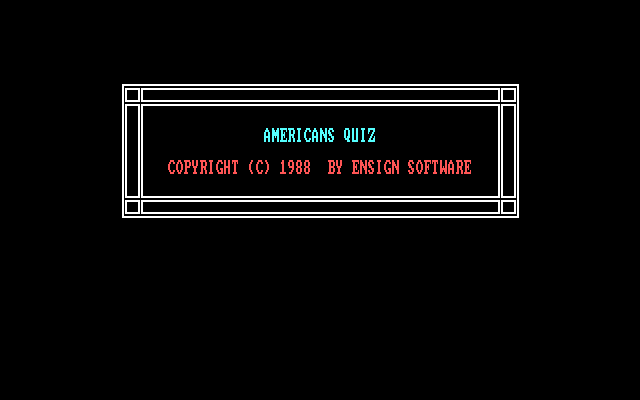 Mind Games IBM PC/Compatibles Screenshot: Americans Quiz: Title screen.