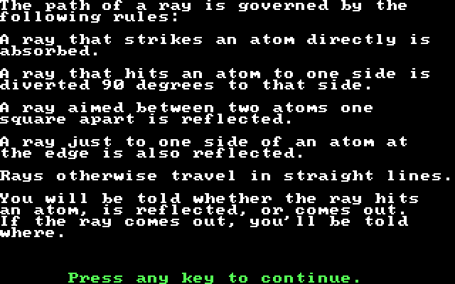 Mind Games IBM PC/Compatibles Screenshot: Black Box: Instructions, part 2.