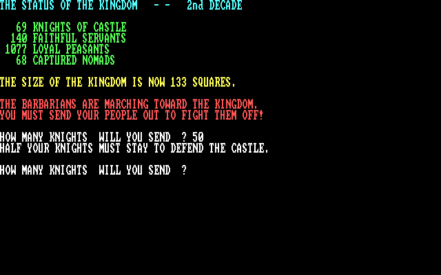 Mind Games IBM PC/Compatibles Screenshot: Kingdom: Don't forget to defend the castle...