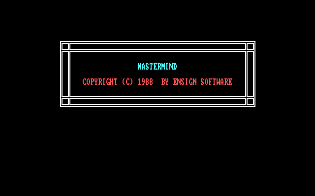 Mind Games IBM PC/Compatibles Screenshot: Mastermind: Title screen.