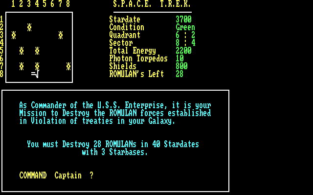 Mind Games IBM PC/Compatibles Screenshot: Space Trek: Instructions.