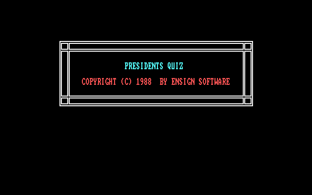 Mind Games IBM PC/Compatibles Screenshot: Presidents Quiz: Title screen.